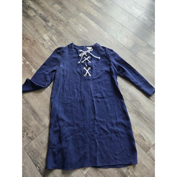 Shoshanna Dresses & Skirts - Shoshanna Navy Nikko Dress Lace-Up Nautical Sz 12 3/4 Sleeve MSRP $395